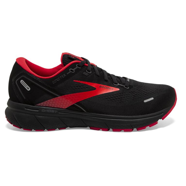 Brooks Men's Ghost 14 GTX Cushion Road Running Shoes - Black/Blackened Pearl/Red (FZLQ73051)